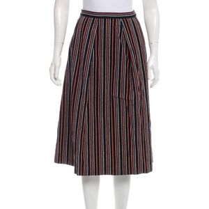 Nikki Chasin Embroidered Stripe A-Line Skirt